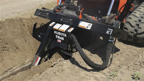 trenching attachments skid steer loaders|kubota skid steer trencher attachment.